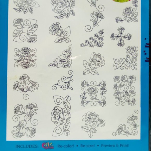 Amazing Designs Rambling Roses Quilting Outlines CD - New - Picture 3 of 6